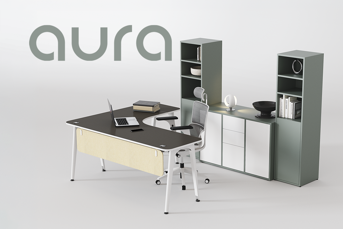 Escritorio ejecutivo con almacenamiento aura