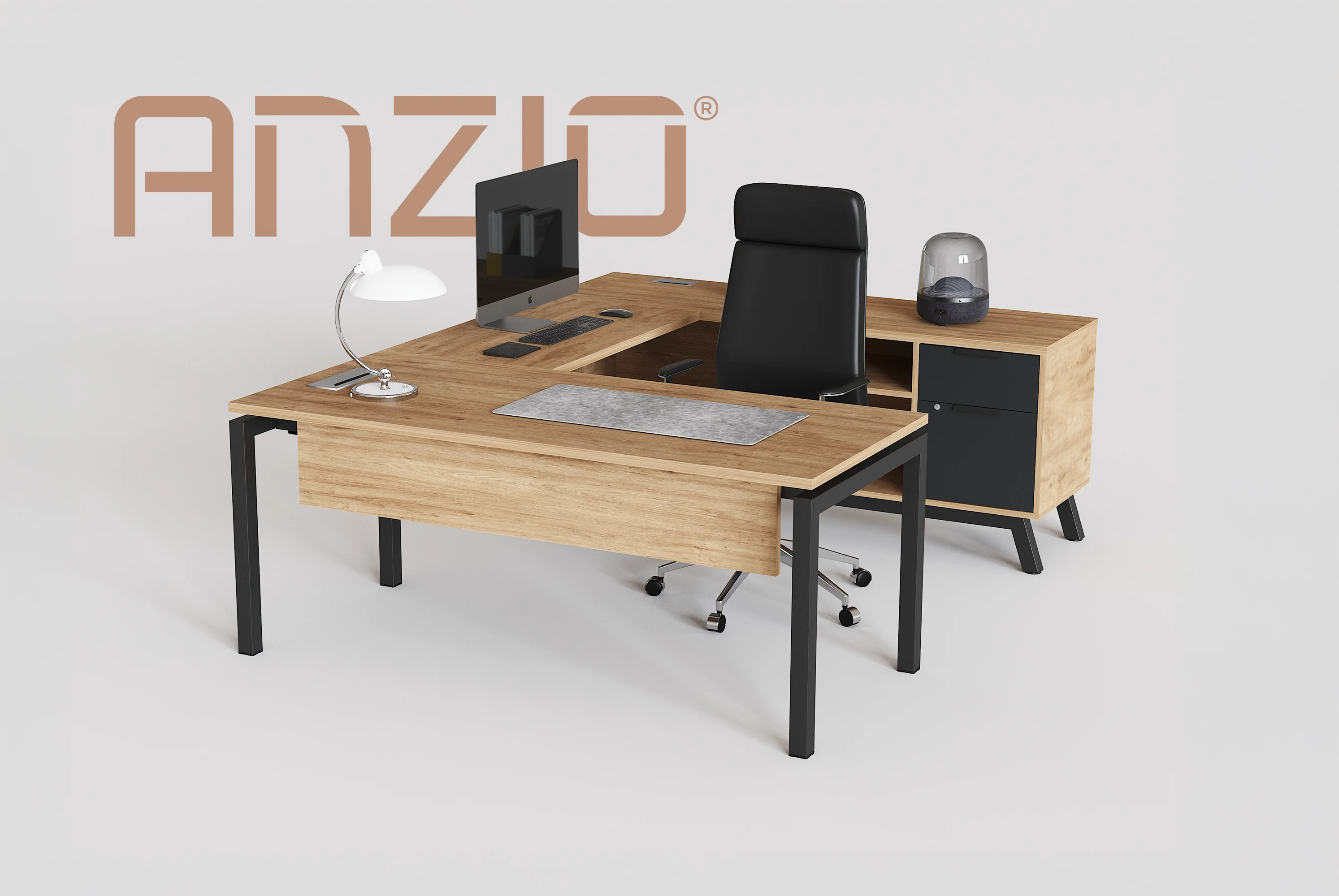 Escritorio ejecutivo con credenza