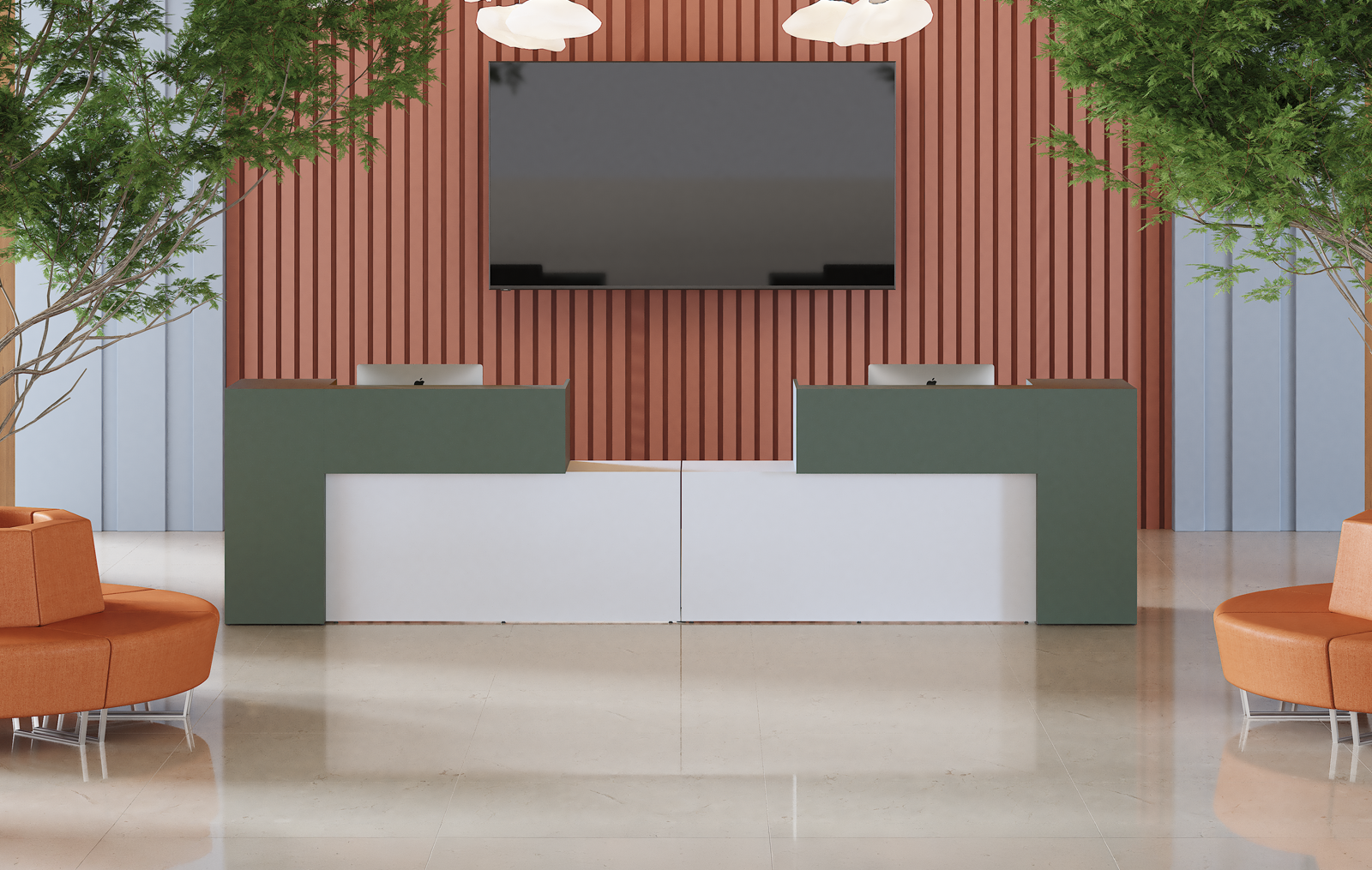 Ambiente real de recepciones y salas de espera