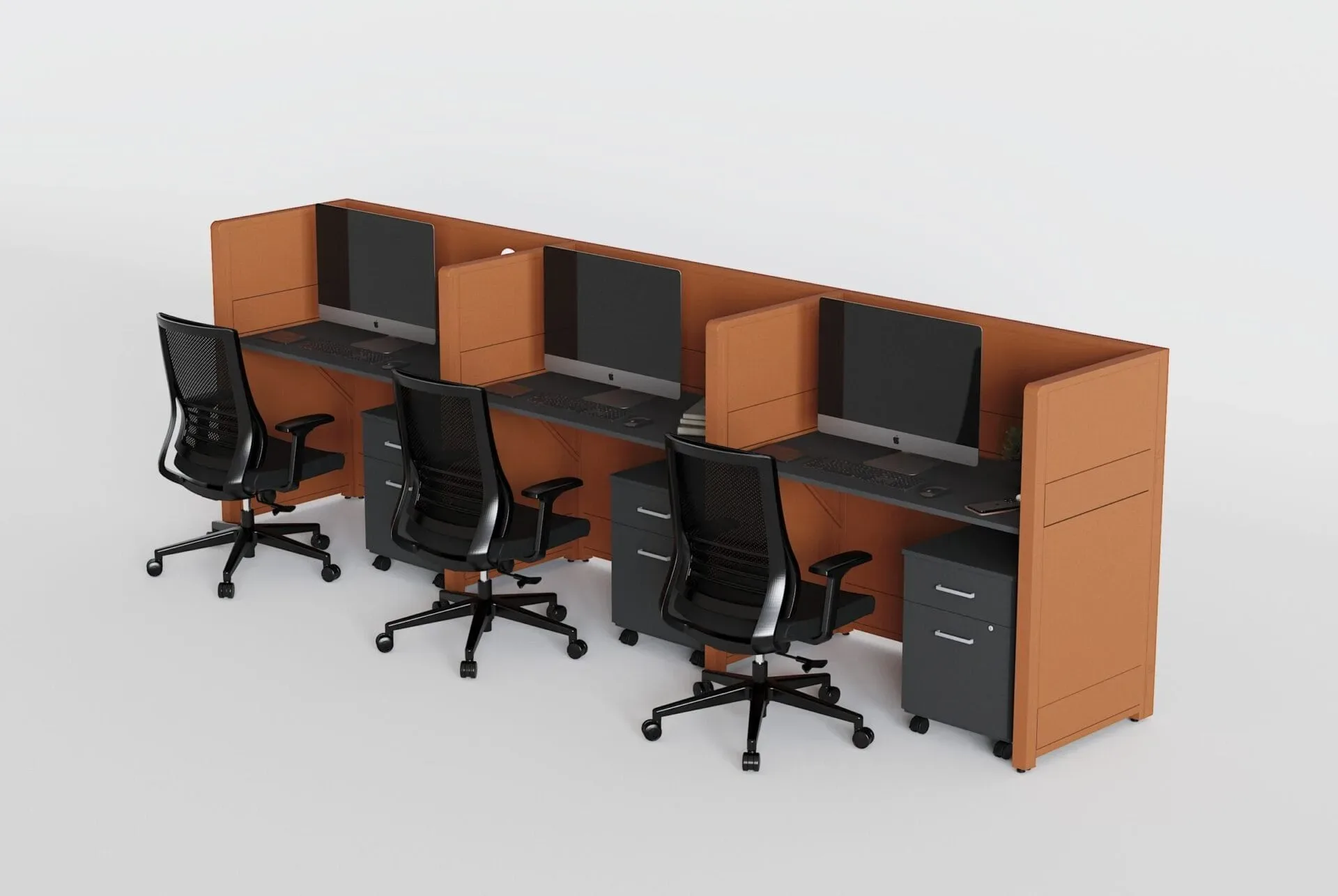 img Renders Ambientados Seven SEVEN Escritorio SV750 Modulo L SV751 ITALIA Archivero Movil 106 SiTT Silla Estibable Genova N122