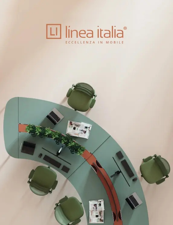 Portada del catálogo de muebles de oficina Línea Italia, edición 2026